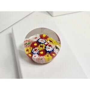 Vintage Colorful Floral Mini Paperweight (Minor Scratches)